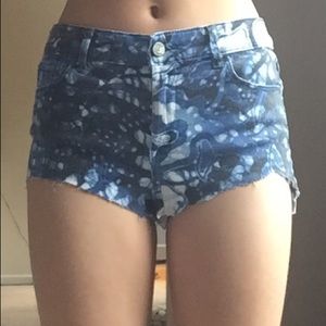 Anne Klein pattern denim shorts